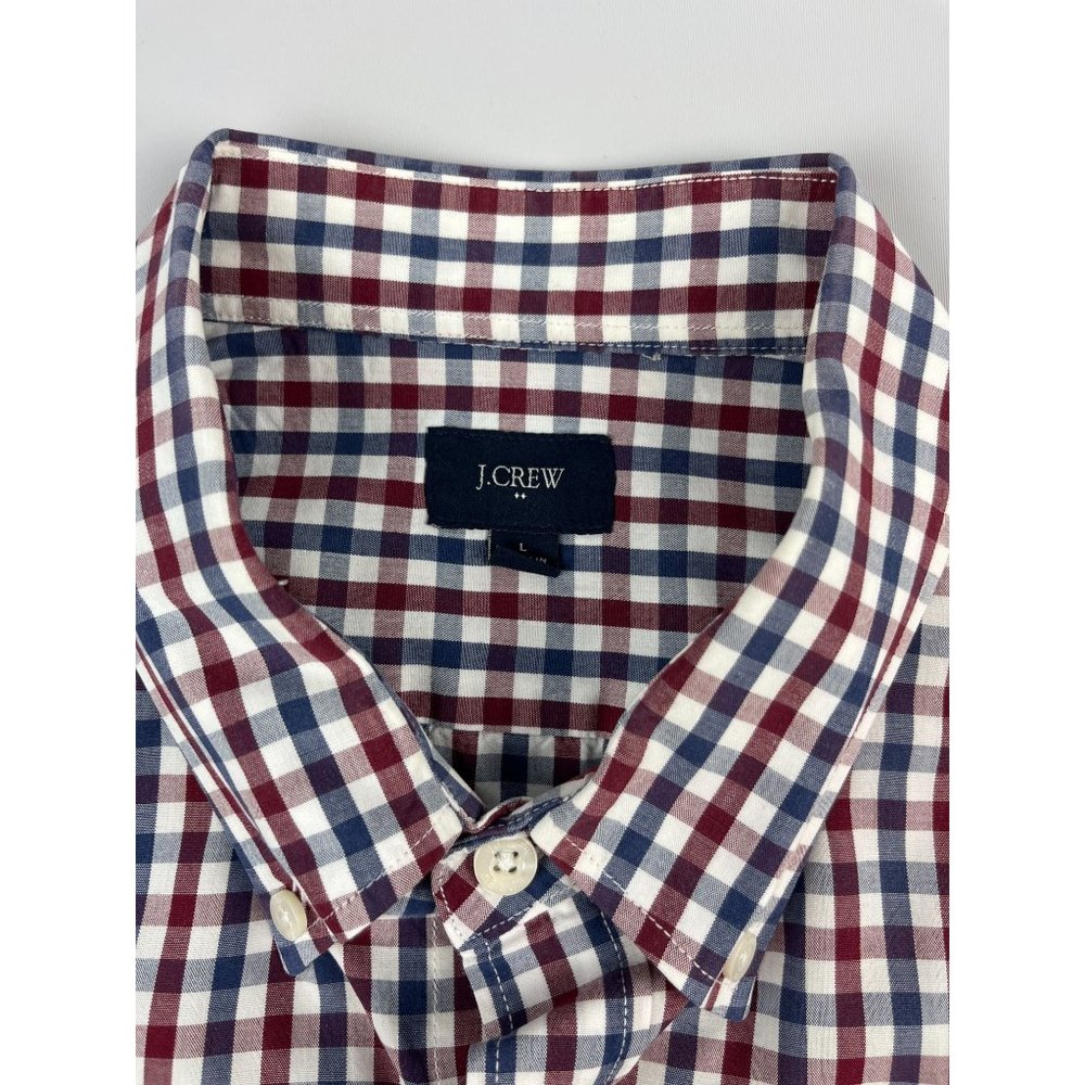 J Crew Men's Short Sleeve Button Down Collar Casual Shirt LARGE